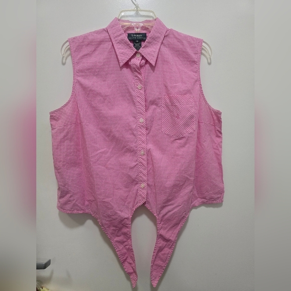 Ralph Lauren Tops - Ralph Lauren Pink Gingham Blouse